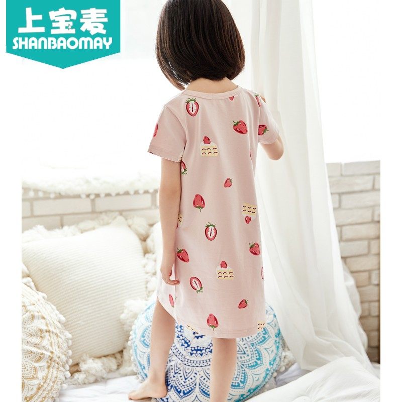 上宝麦夏儿童睡裙纯棉薄短袖女童睡衣亲子母女睡裙可爱家居服空调,童装/婴儿装/亲子装,家居裙/睡裙,淘宝优惠券,粉丝福利购,淘宝优惠卷