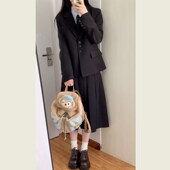 场合套装 黑色西装 小个子西服正式 大学生面试正装 裙 外套女春秋新款
