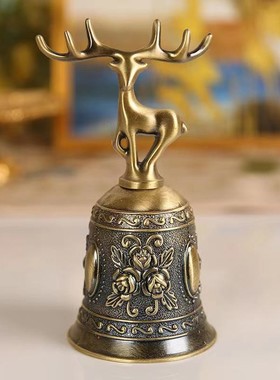 欧式金属酒吧台传菜手摇叫餐厅幼儿园上课铃铛麋鹿家居摆件装饰品