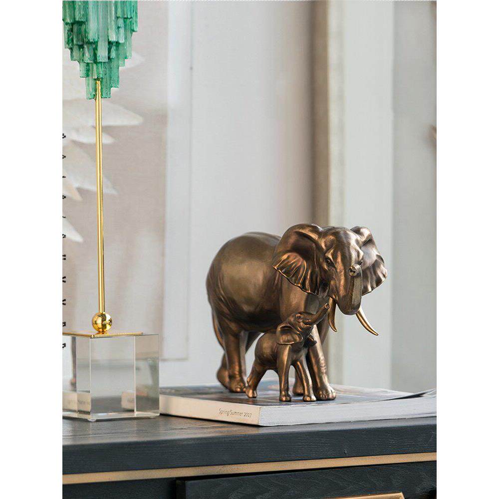 丰收之家欧洲覆古铜金大象家居饰品入口样品室书房软装饰设计饰品