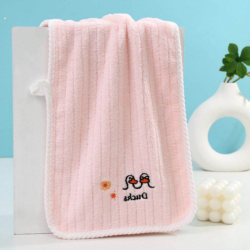 儿童可爱小天鹅毛巾洗脸家用幼儿园男女童吸水宝宝柔软长方形小孩
