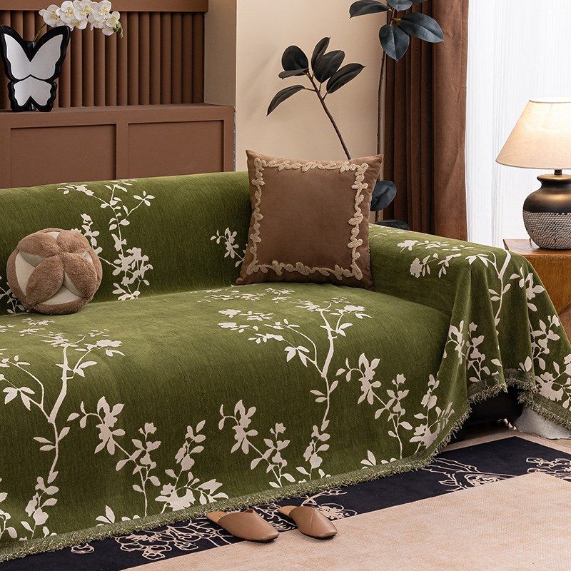 高级中古绿沙发巾盖布2025新款高级感沙发坐垫子全包防滑沙发套罩,居家布艺,沙发套,淘宝优惠券,粉丝福利购,淘宝优惠卷