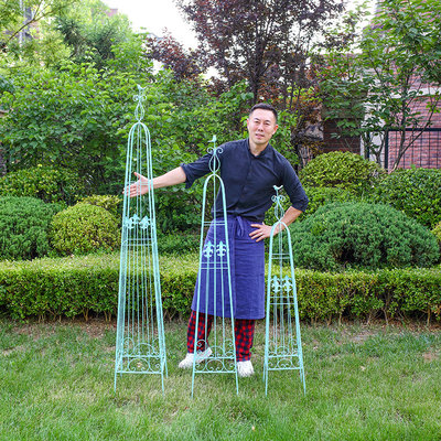 沐子哥庭院铁线莲月季爬藤做旧锥形欧式做旧园艺花架铁艺藤本