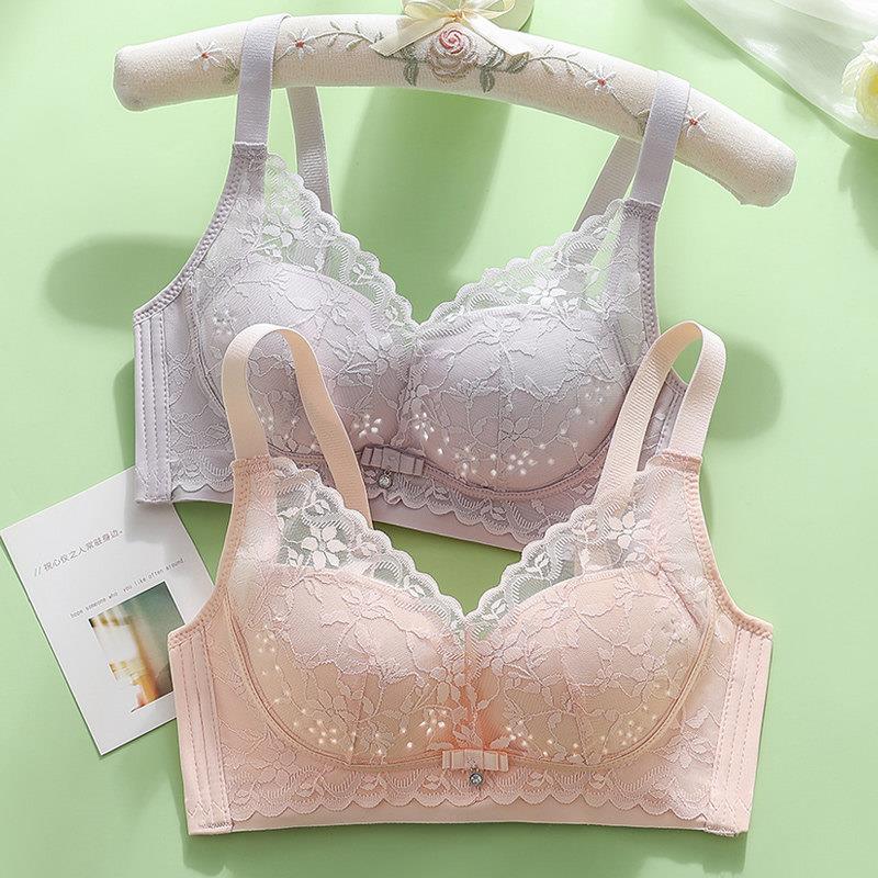 薄款内衣女防下垂聚拢收副乳胸罩乳胶温变杯无钢圈透气文胸调整型