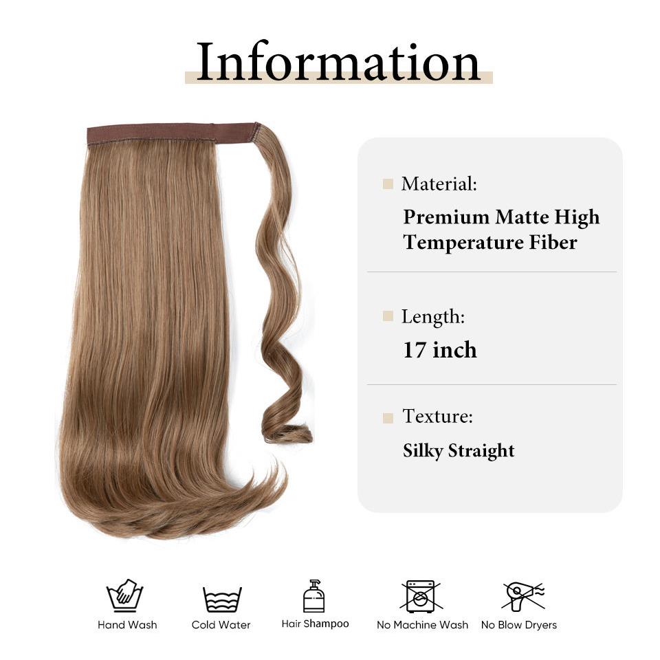 欧美假发女缠绕式外翘长直发高马尾假发辫子蓬松覆古微卷马尾wigs
