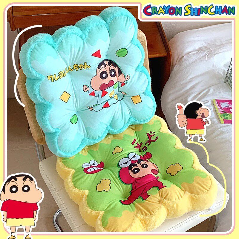 蜡笔方形印花坐垫柔软舒适办公室久坐屁股垫可爱卡通沙发座椅垫