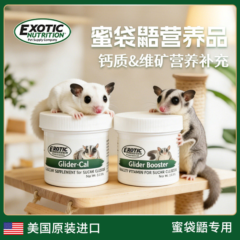 美国伊哥硕蜜袋鼯专用钙粉益生菌维生素营养膏粉调理肠胃免疫力