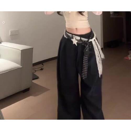 波点丝巾腰带配牛仔裤腰间配饰女款高级感长条覆古蕾丝