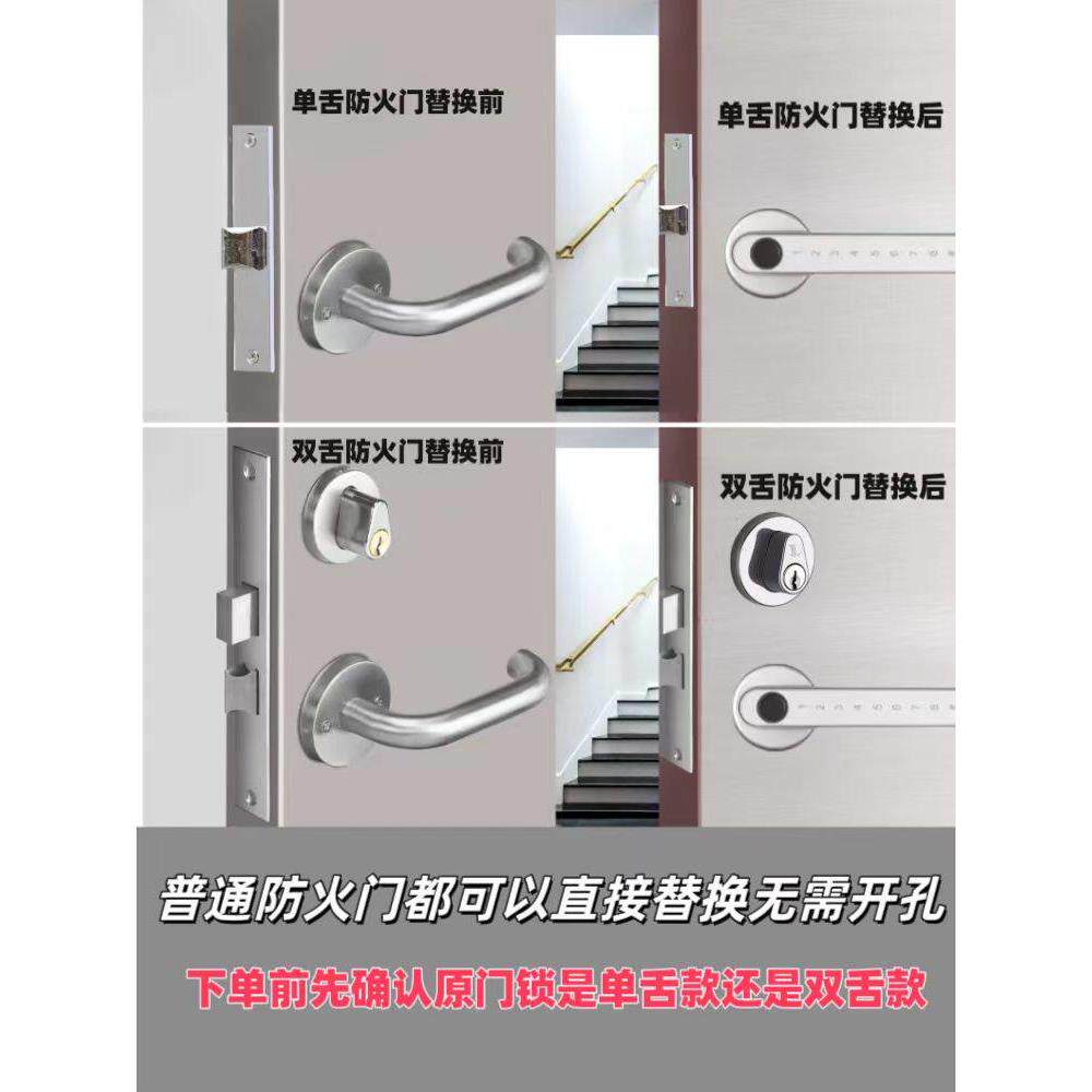 防火门指纹锁电子锁防火门锁改装智能门锁室内木门密码锁控制
