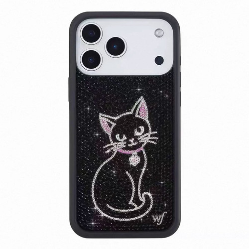 WF闪耀系列闪可爱猫咪手机壳适用于苹果iPhone18/17/16/15/14/Pro/Max甜酷风保护套全包硬壳防摔wf华强北潮壳