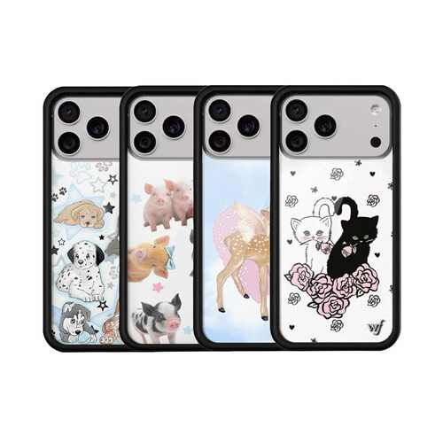 wildfl经典黑白猫手机壳适用苹果iPhone17/16/15/14/Pro/Max/Air硬壳全包保护套硅胶防摔时尚wf爱心天使小鹿