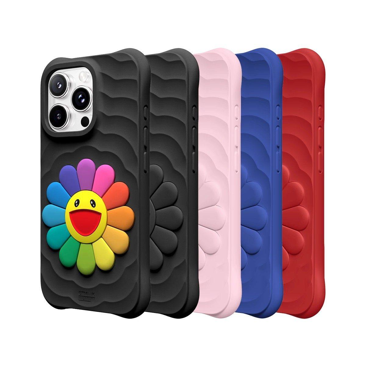 水波纹村上隆太阳花FLOWERS苹果18/17Promax适用于iPhone16Promax手机壳15pro艺术家14Pro潮牌13磁吸液态软壳