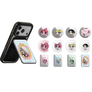 ThePowerpuffGirls飞天小女警磁吸支架指环卡包便携折叠苹果通用