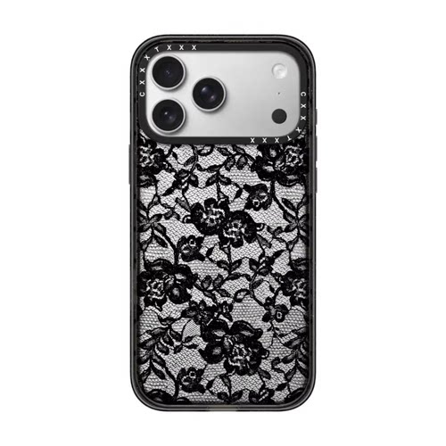 轻奢黑色蕾丝花纹系列17Pro适用于iPhone16Promax高级感15Pro镜面磁吸14plus小众不撞款13艺术简约手机壳11