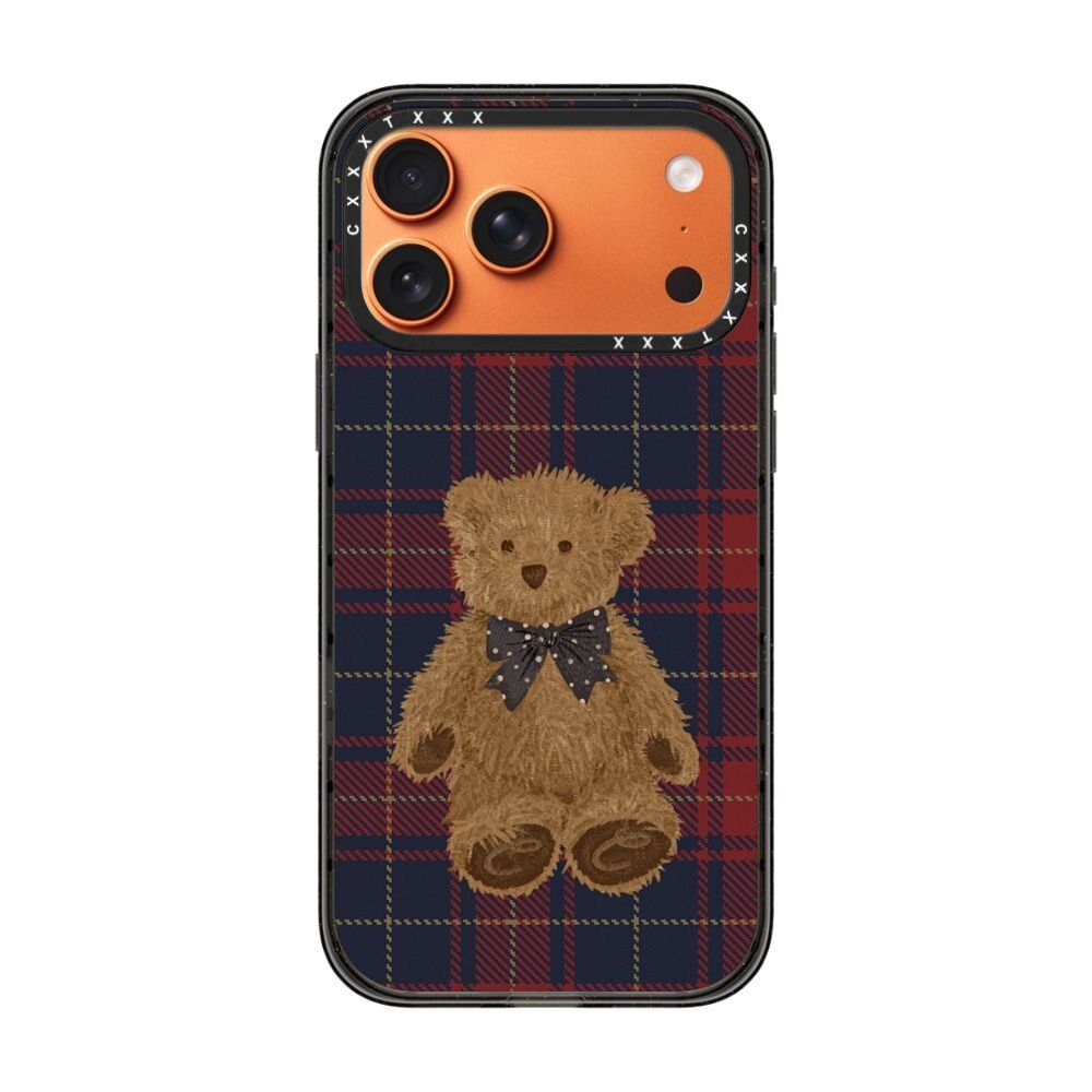 小熊圣诞格纹18Promax适用于iPhone17Pro蝴蝶结圣诞树纹理款手机壳16plus/15max防摔保护套14Pro个性手机壳