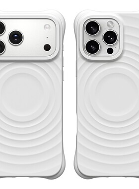 明星网红同款水波纹磁吸适用苹果手机壳iPhone16proma纯色简约14Magsafe13pro防摔15plus华强北12液态保护套