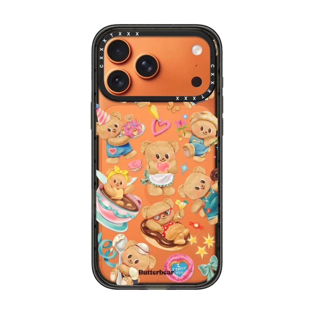 黄油小熊手机壳18/17pro适用于iPhone16promax苹果15pro可爱卡通14max少女风13日韩欧美12艺术防摔保护手机壳