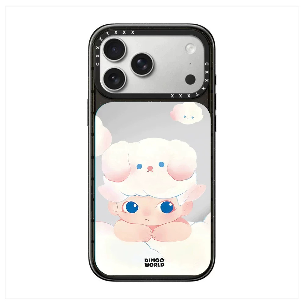 DIMOO 云朵小羊软萌奇遇适用于苹果iPhone18/17/Pro/Max软萌治愈清新梦幻温柔镜面手机壳明星同款潮壳magsafe