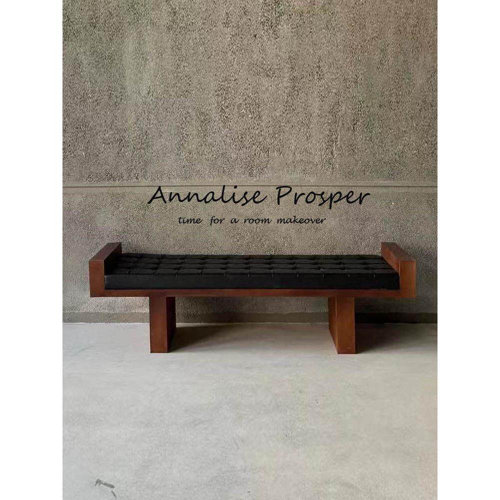 中世纪设计师沙发凳实木覆古板凳入口入口换鞋凳衣帽间卧室床尾凳