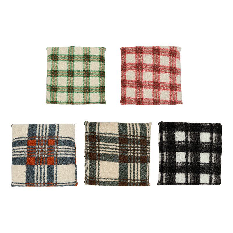花时间生活复古格子办公室坐垫沙发靠垫柔软车载双面盖毯加厚毛毯