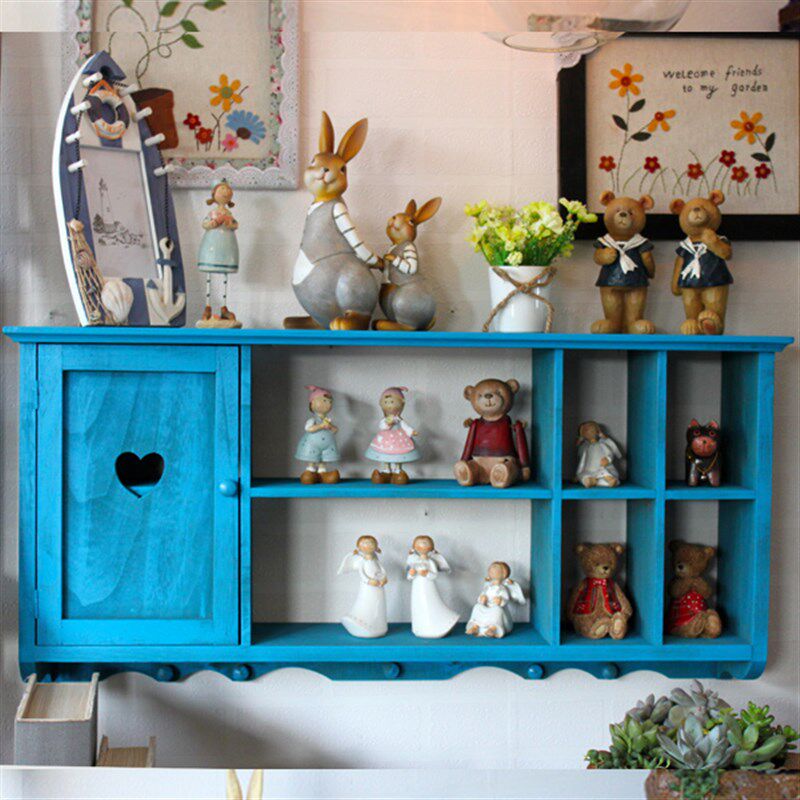 特价美式墙上置物架实木隔板壁挂柜卧室吊柜客厅挂钩创意墙壁柜