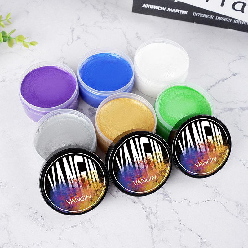 vangin一次性染色发泥奶奶灰发蜡男白色灰色彩色造型发染剂膏可洗