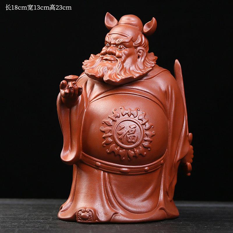 紫砂钟馗天师茶宠摆件玄关紫砂家用客厅家居饰品工艺礼品摆饰