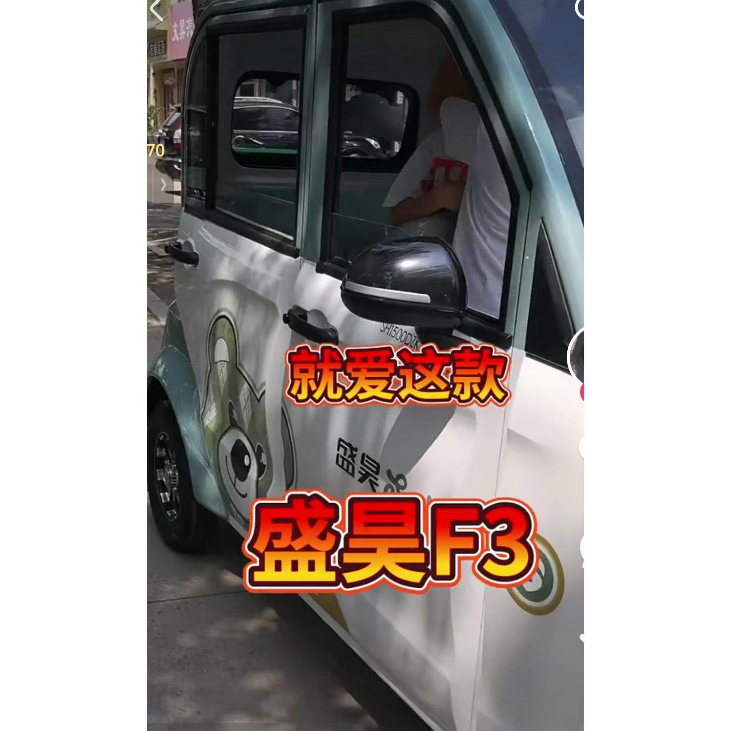 盛昊f3雷迈f6por电动三四轮新款黑色倒车镜反光镜原厂后视镜正品