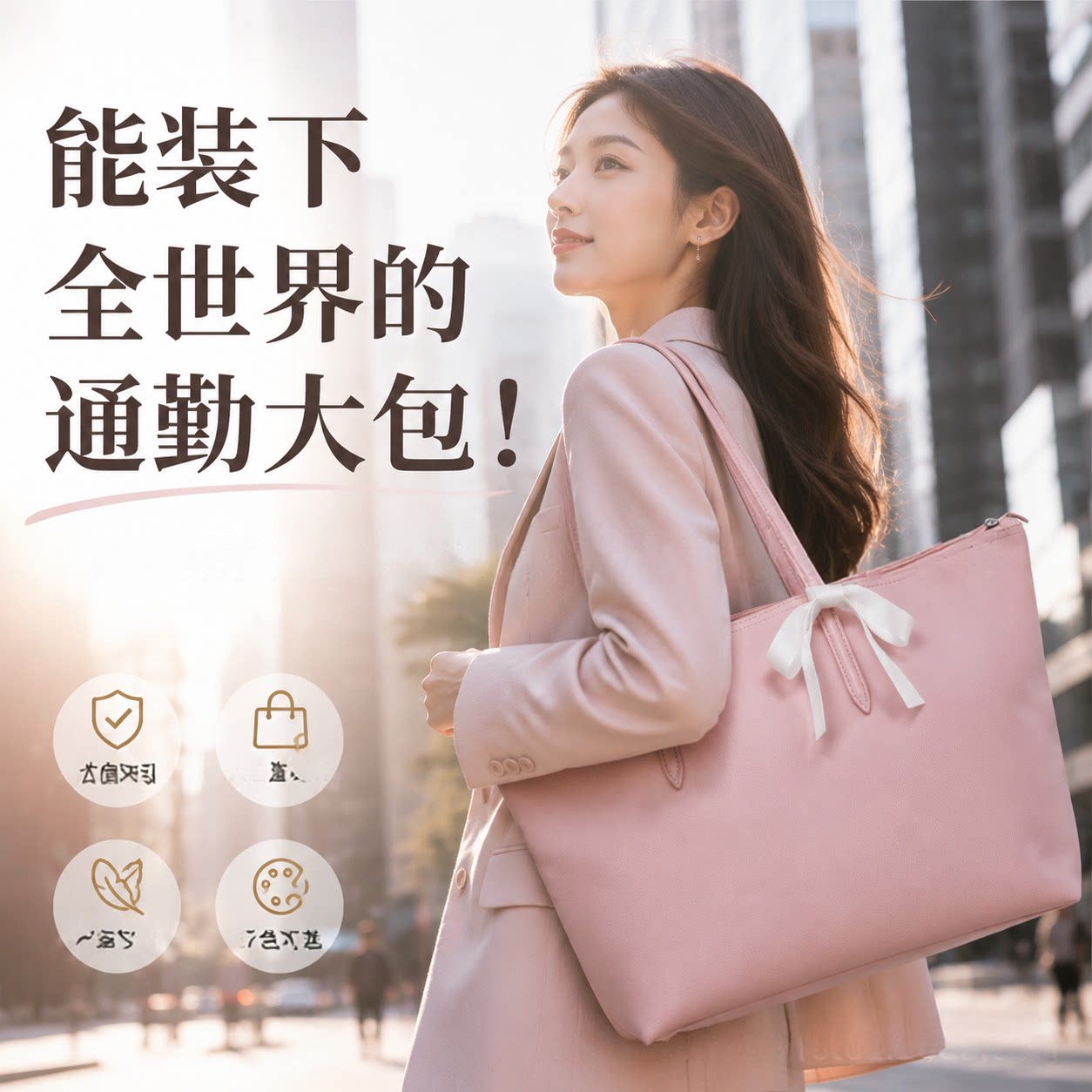 简约大容量防水通勤手提电脑包