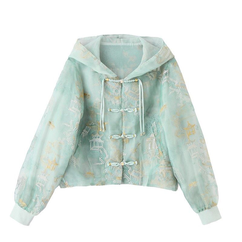 国风新中式提花连帽短外套女今年流行春季新款设计感洋气防晒上衣,女装/女士精品,短外套,淘宝优惠券,粉丝福利购,淘宝优惠卷