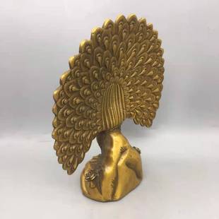 纯铜孔雀开屏摆件仿古孔雀开屏家居装饰工艺品办公纳福礼品