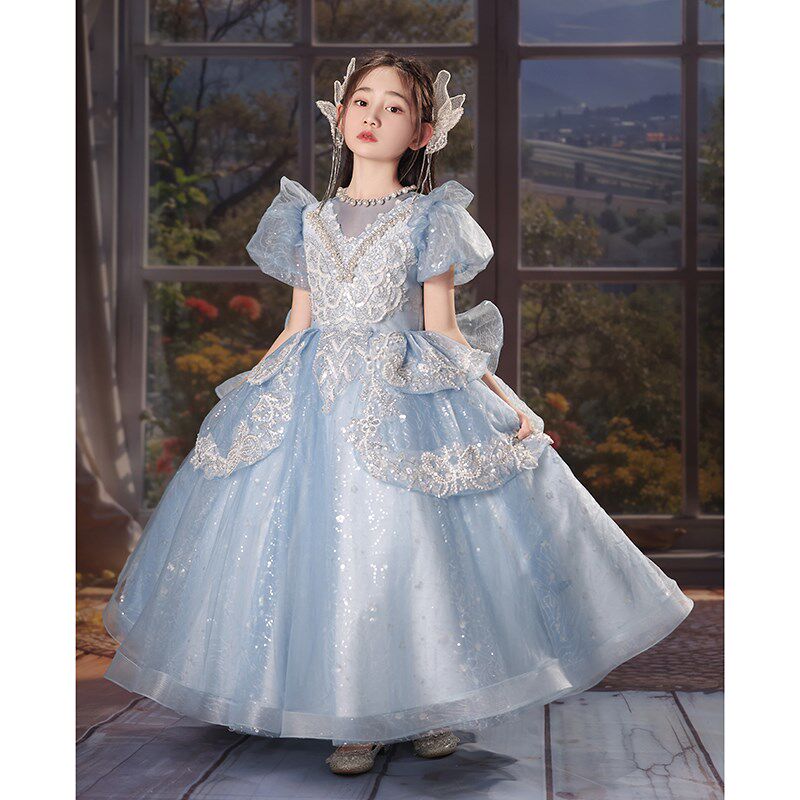 儿童晚礼服小主持人轻奢小众高端女童女孩花童生日公主裙钢琴演奏