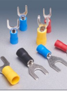 SV8-8紫铜叉形U型Y型冷压预绝缘接线端子线鼻子500只