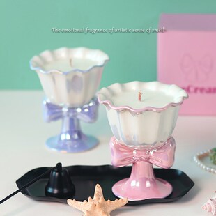 梦谷花雨荷叶杯香薰蜡烛礼盒送女生闺蜜可爱生日礼物香氛摆件