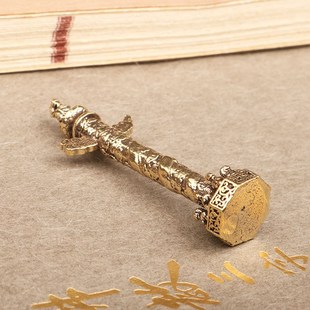 创意复古华表柱小摆件中华柱龙柱黄铜办公室桌面手把件家居饰品