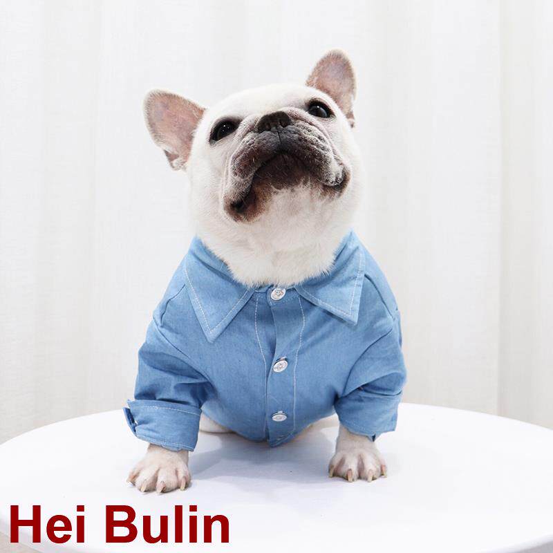 春秋新款法斗衣服薄款巴哥斗牛犬牛仔衬衫八哥搞笑礼服西装外套潮