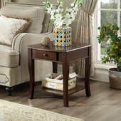 正方形美式 方几 实木 边几边柜沙发角几客厅储物茶几迷你边桌方桌