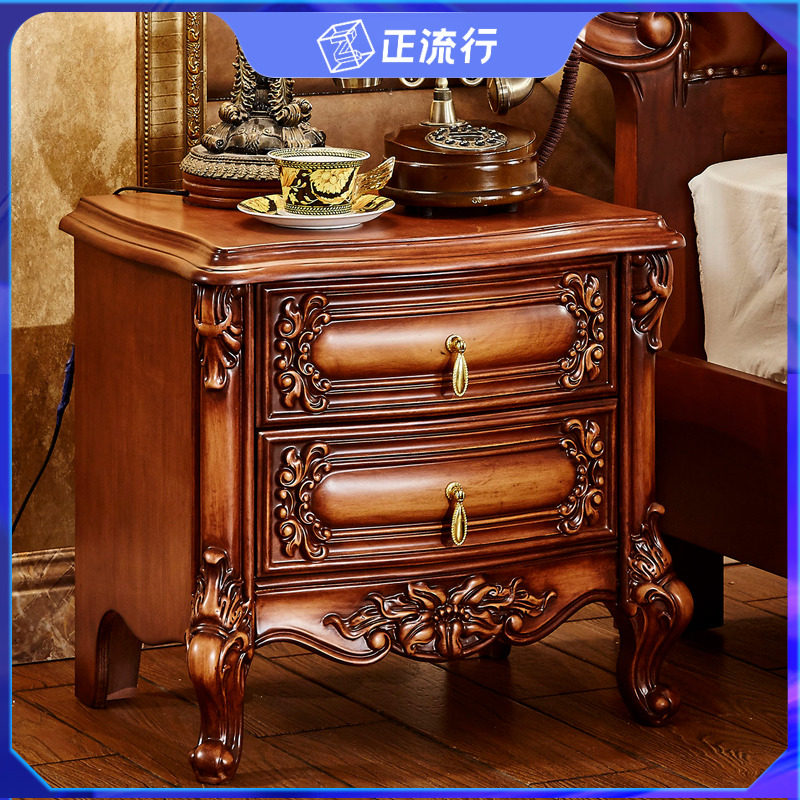 欧式床头柜 新古典水性漆美式卧室实木家具床头收纳柜多层储物柜,住宅家具,床头柜,淘宝优惠券,粉丝福利购,淘宝优惠卷