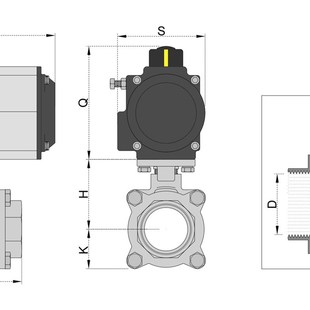 Q611F-16P气动不锈钢304三片式球阀AT内螺纹丝扣防爆蒸汽阀门DN25