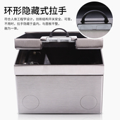 大理石瓷砖木地板隐形纯平镶嵌入防水开启式 不锈钢五孔新款 地插座