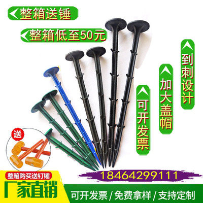 黑色园艺地布钉固定地布丁防草布遮阳网地钉大棚农用倒刺塑料地钉