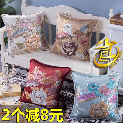 奢华欧式沙发抱枕靠垫含芯办公室酒店会所汽车床头红木客厅大靠背