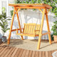 家庭儿童小孩阳台单人荡秋千家用室内外吊椅防腐木摇摇椅实木座椅