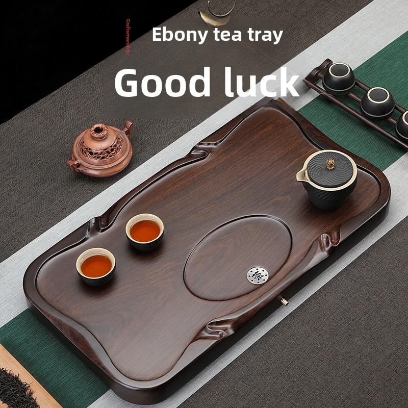 全实木茶盘乌木茶海乌木茶桌家用原木排水功夫茶具新中国风