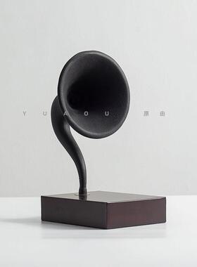 创意留声机摆件客厅电视柜装饰品摆设轻奢样板房卧室音乐主题软装