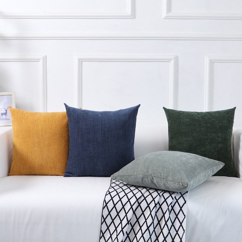 纯色抱枕雪尼尔沙发客厅靠垫办公室护腰枕靠枕头床上靠背垫高级感,居家布艺,靠垫/抱枕,淘宝优惠券,粉丝福利购,淘宝优惠卷