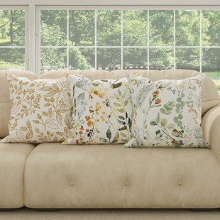 复古田园拉链式客厅天鹅绒抱枕通用不含芯高档枕头罩午睡靠垫靠枕