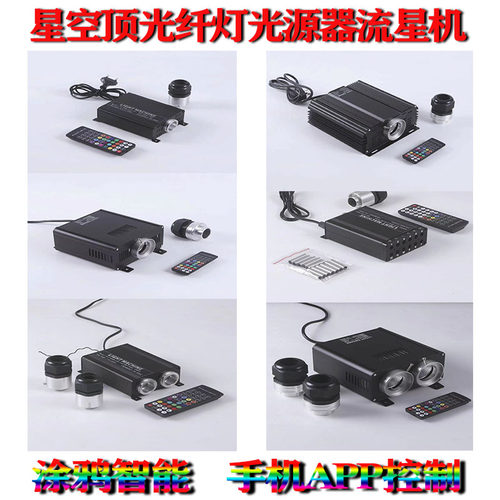 LED光纤机车用16w45w90w150W双头大口径DMX512星空七彩APP光源器