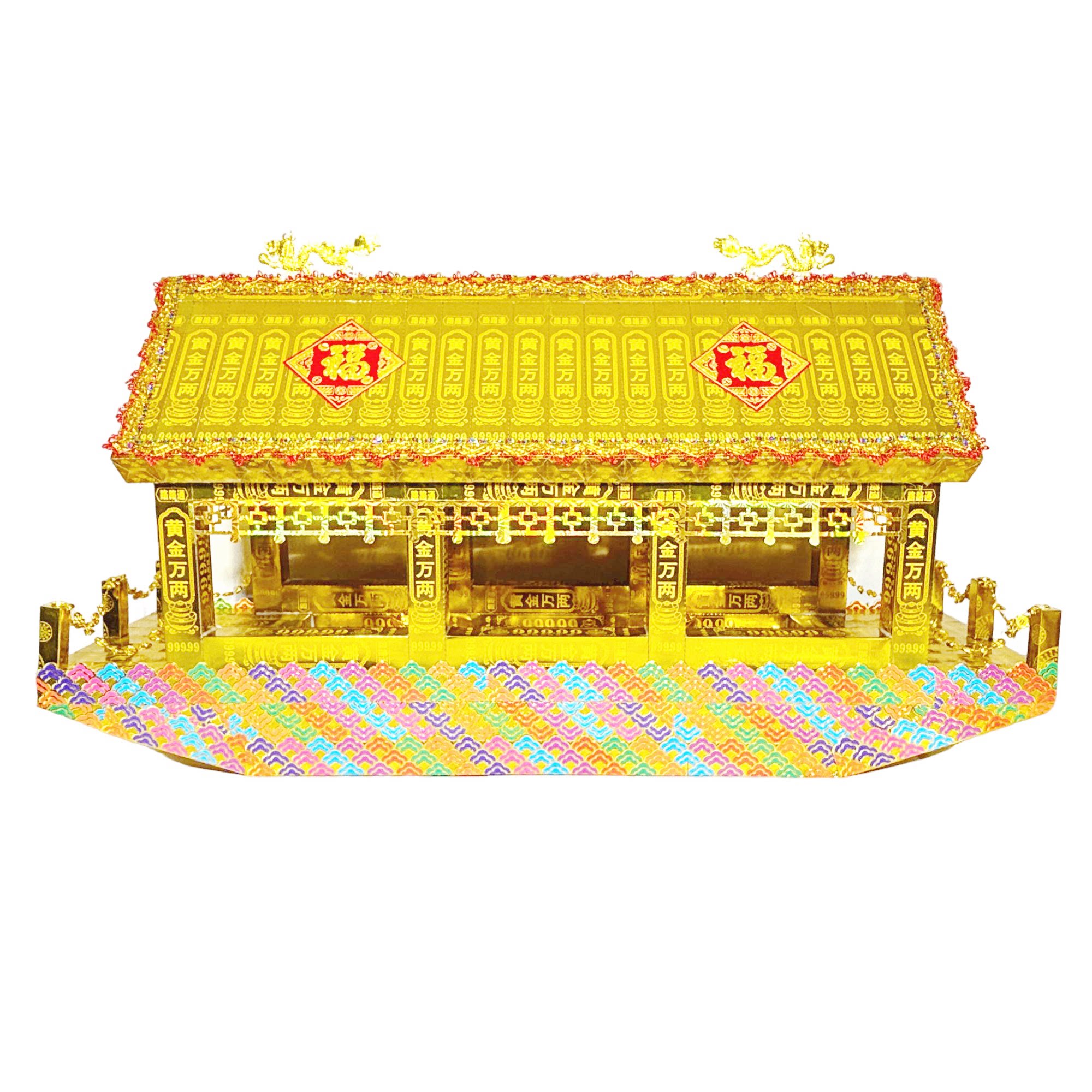七七烧的金桥银桥纸船桥全套东西半成品材料包纸祭专用品大全批发图片