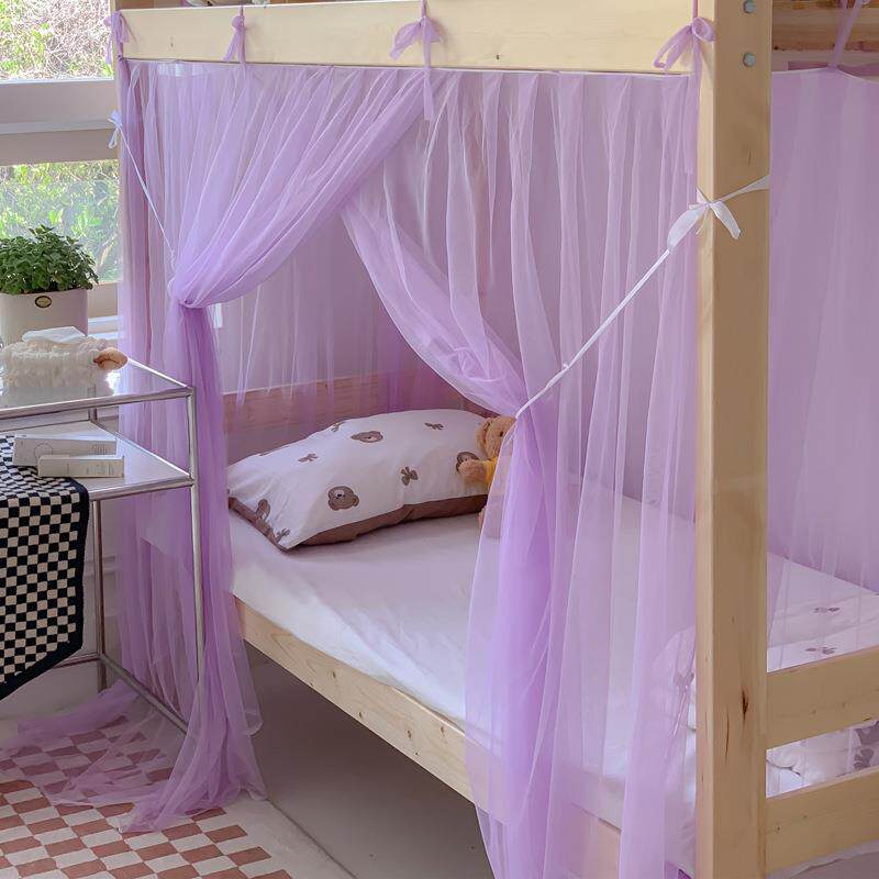 2024新款学生上下铺蚊帐宿舍架子床遮光绑绳免安装一体式寝室单人